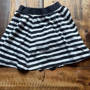 Tea Collection Girls Dark Gray Grey Striped Skirt with Shorts Under - Size 5